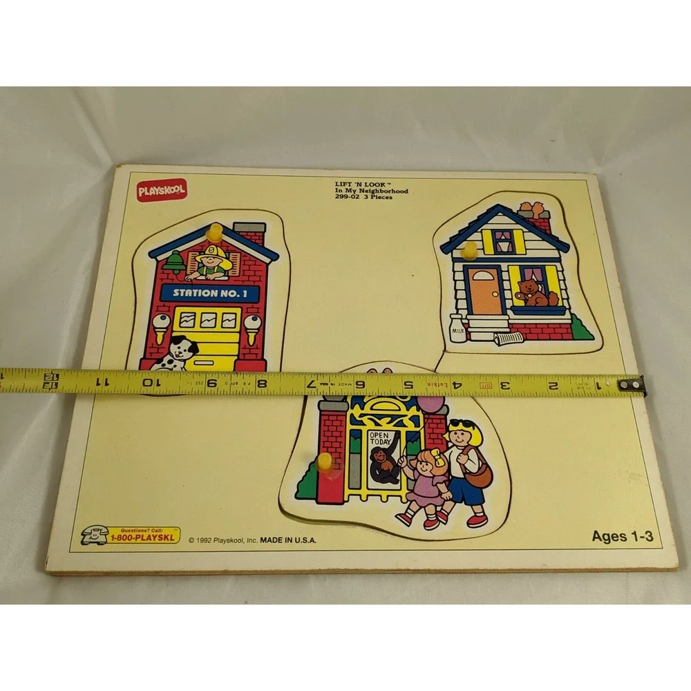 Playskool Lift n Look In My Neighborhood‎ Puzzle 3 Pc 1992